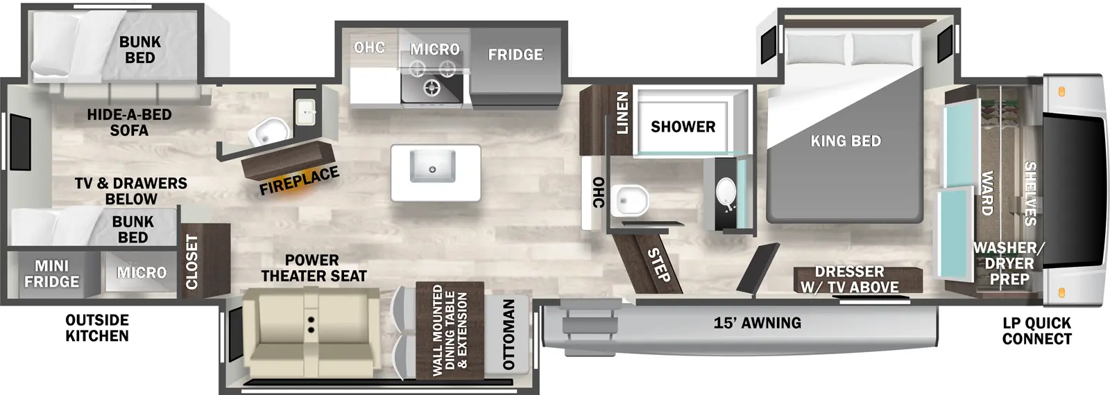 Cedar Creek Experience 33BH Floorplan